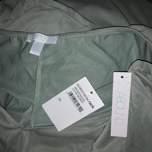 ABOUND OLIVE BURNT SZ 3X V-NECK LONG SLEEVE DRESS - Picture 6 of 8